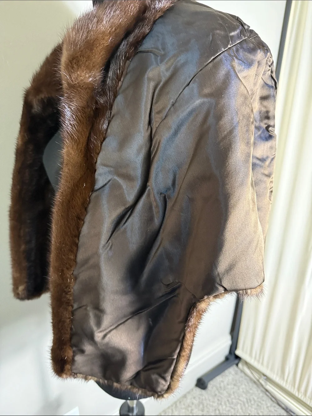 Vintage Brown Mink Fur Stole Short Coat Capelet